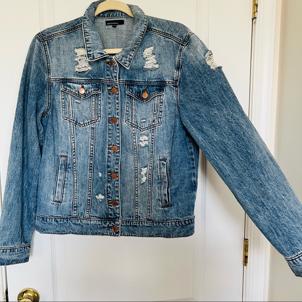 Nordstrom Distressed Denim Jacket